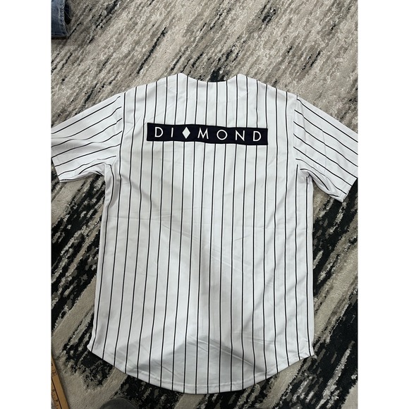 Diamond Supply Pinstripe Black And White Baseball Jersey Size S small - Picture 3 of 4